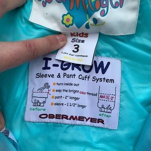 Girls Ski bib size 3 with igrow system